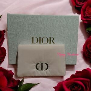 Dior Pink Folding Puffy Cosmetic Bag Pouch Clutch